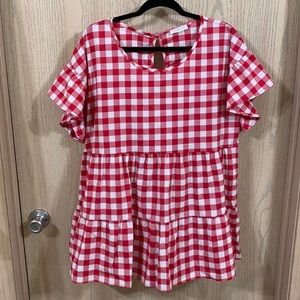 Chic Soul - Red Gingham Top